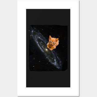 orange Cat on the Milky Way Posters and Art